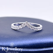Moissanite 18K Gold V Ring 2mm 莫桑石18K金粗版2mm V戒